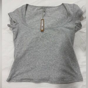 SKIMS Light Gray Short Sleeve Tee